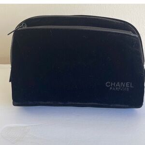 Chanel velvet makeup bag